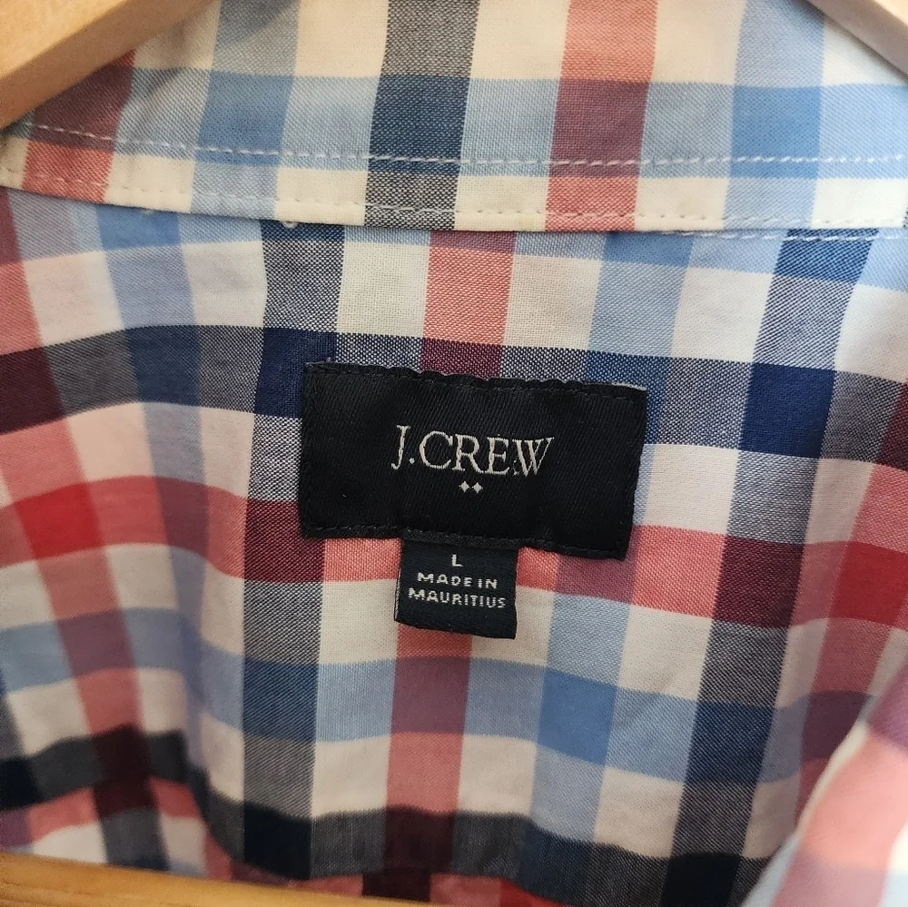 J.CREW Button Down Collar Long Sleeve 100% Cotton Men's Shirt Size L